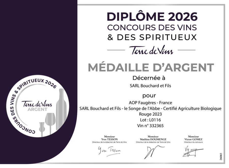 Médaille d'argent Terre de Vins 2026