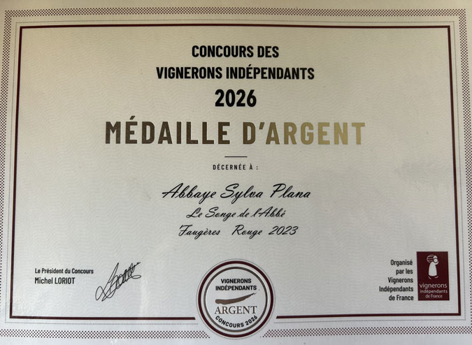 Médaille d'argent Vignerons indépendants 2026